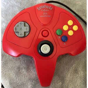 Nintendo 64 RED SuperPad Controller Genuine OEM From The 1990s - Tested